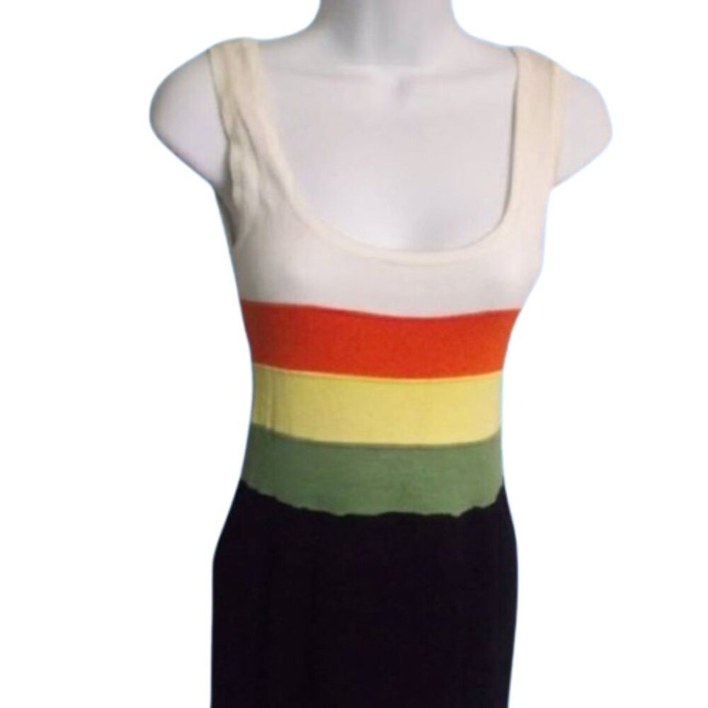 Color Block  Knit Tank Dress Fits Size Small